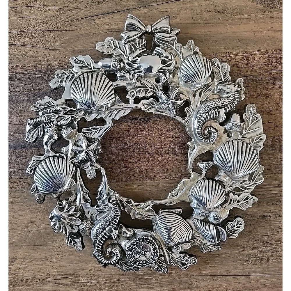 VTG Godinger Sea Treasures Silver Plated 9" Trivet Wall Plaque/Relief Sculpture